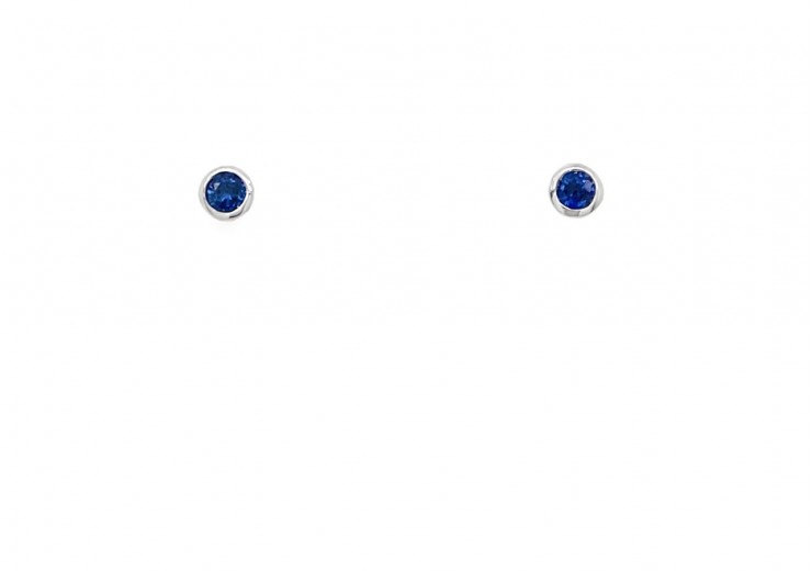 9ct White Gold Sapphire Earrings
