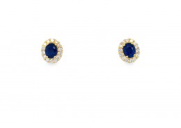 9ct Gold Sapphire & Diamond Earrings