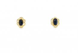 Pre-owned 9ct Yellow Gold Sapphire Stud Earrings