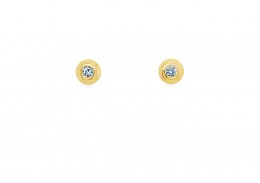 Pre-owned 9ct Yellow Gold Blue Topaz Stud Earrings
