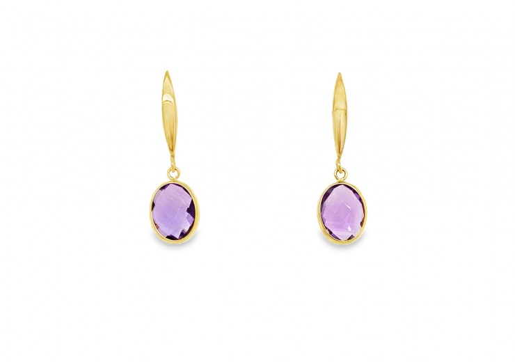 9ct Gold Amethyst Earrings