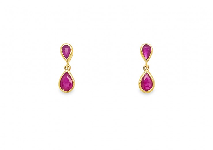 9ct Ruby Drop Earrings