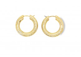 Pre-owned 9ct Gold Textured Hoops