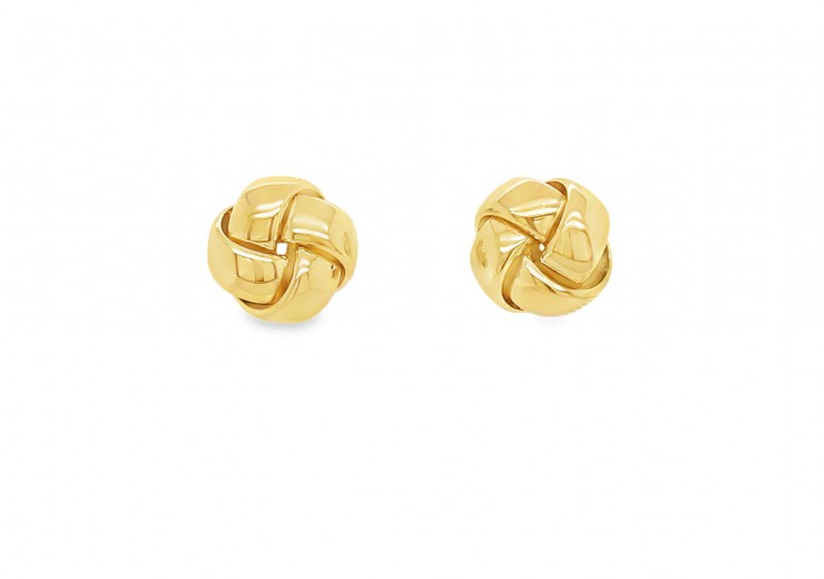 Pre-owned 9ct Yellow Knot Stud Earrings