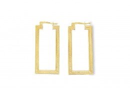 Pre-owned 9ct Gold Rectangular Hoops