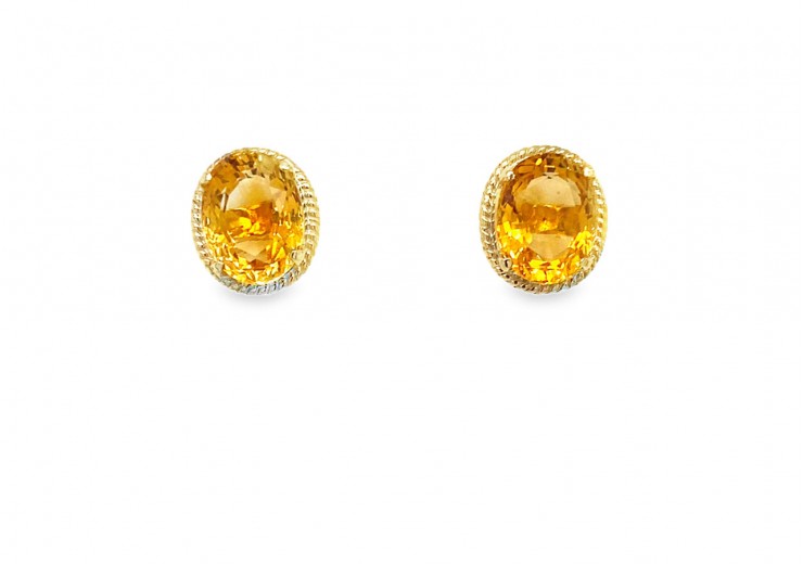 Pre-owned 9ct Gold Citrine Earrings