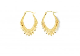 Pre-owned 9ct Fancy Gold Hoops