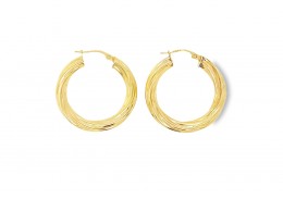 Pre-owned 9ct Gold Twisted Hoop