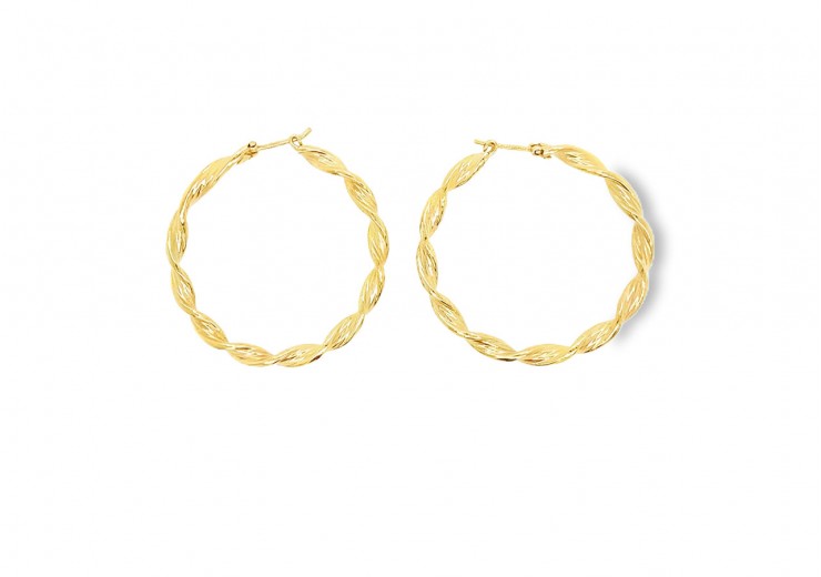 Pre-owned 9ct Gold Twisted Hoops