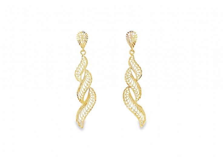 Pre-owned 9ct Gold Filigree Drops