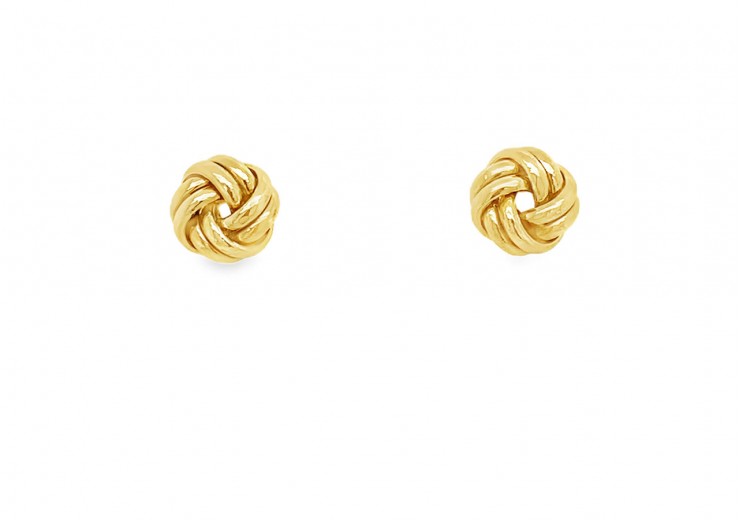 Pre-owned 9ct Gold Knot Studs