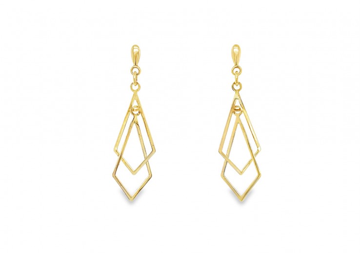 Pre-owned 9ct Gold Fancy Drop Earrings