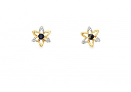 Pre-owned 9ct Yellow Gold Sapphire & Diamond Earrings Pre-owned 9ct Yellow Gold Sapphire & Diamond Earrings