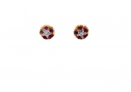 Pre-owned 9ct Yellow Gold Ruby & Diamond Studs Pre-owned 9ct Yellow Gold Ruby & Diamond Studs