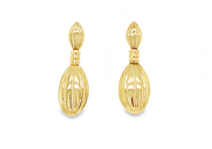Pre-owned 9ct Gold Fancy Drop Earrings Pre-owned 9ct Gold Fancy Drop Earrings