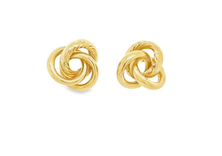 Pre-owned 9ct Yellow Gold Knot Earrings