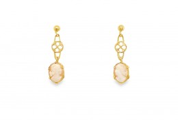 Pre-owned 9ct Gold Cameo Drop Earrings Pre-owned 9ct Gold Cameo Drop Earrings