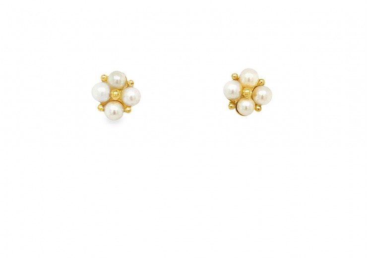 Pre-owned 9ct Yellow Gold Pearl Earrings