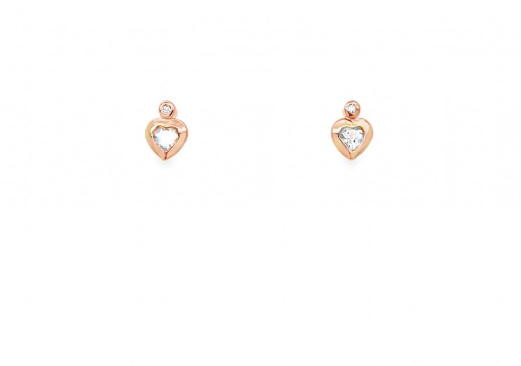 Pre-owned 9ct Rose Gold Heart Earrings Pre-owned 9ct Rose Gold Heart Earrings