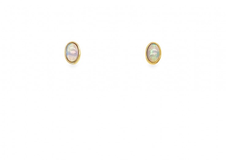 Pre-owned 9ct Yellow Gold Opal Earring