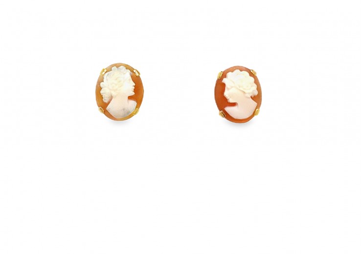 Pre-owned 9ct Gold Cameo Earrings