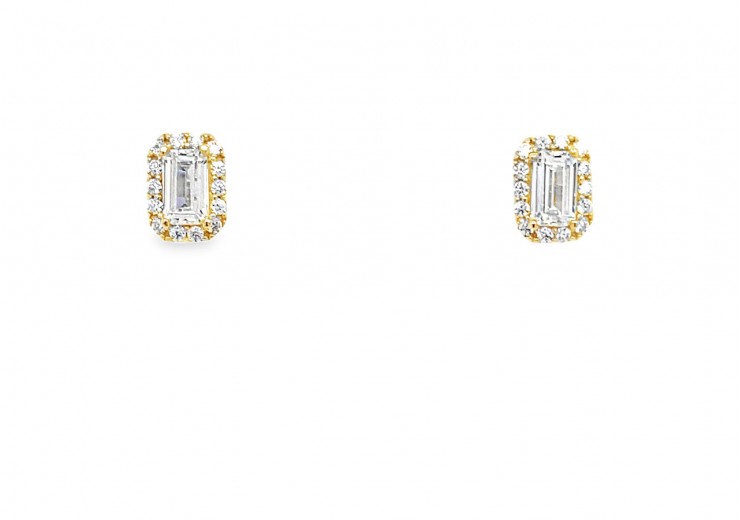 Pre-owned 9ct Gold Cubic Zirconia Earrings
