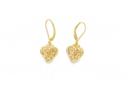 Pre-owned 9ct Gold Clogau Heart Drop Earrings