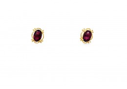 Pre-owned 9ct Gold Garnet Earrings