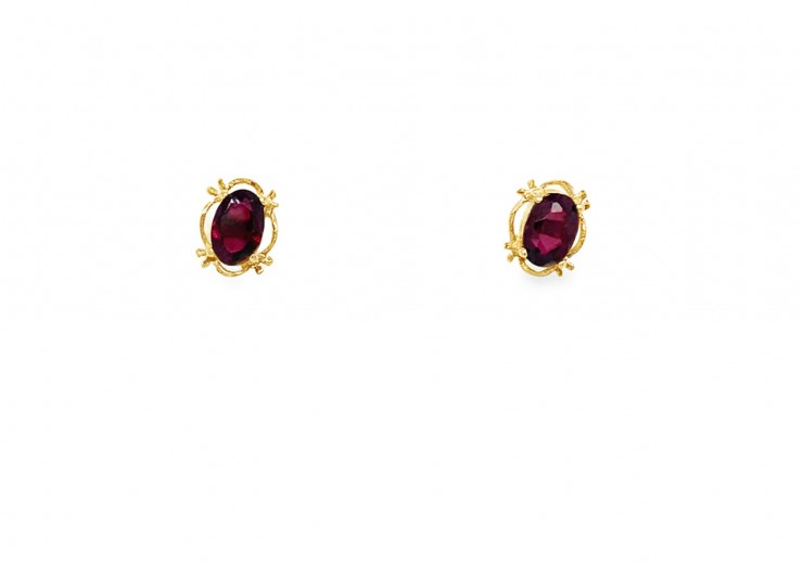 Pre-owned 9ct Gold Garnet Earrings