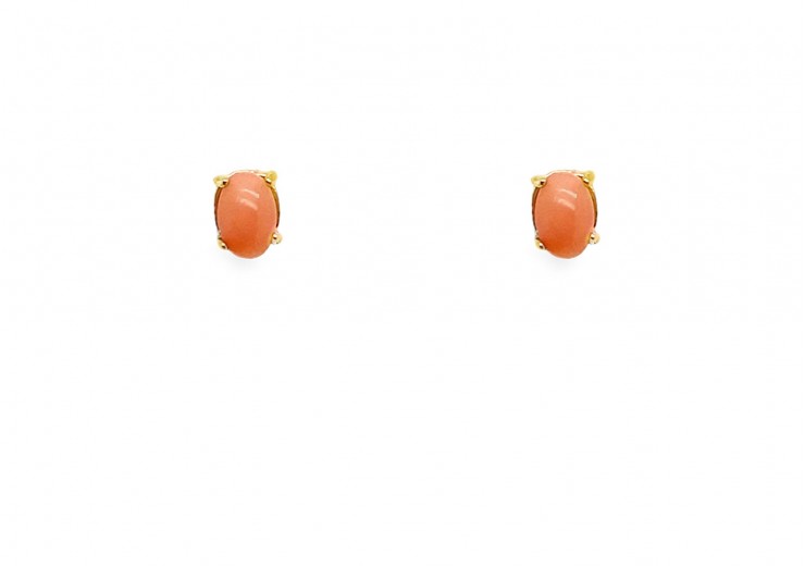 Pre-owned 9ct Gold & Coral Earrings