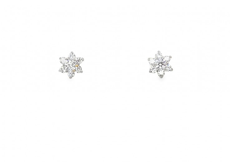 Pre-owned 9ct Gold & Cubic Zirconia Earrings