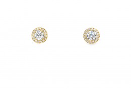 Pre-owned 9ct Gold & Cubic Zirconia Earrings