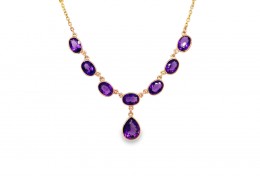 9ct Rose Gold & Amethyst Necklace