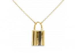 9ct Yellow Gold Padlock Necklace