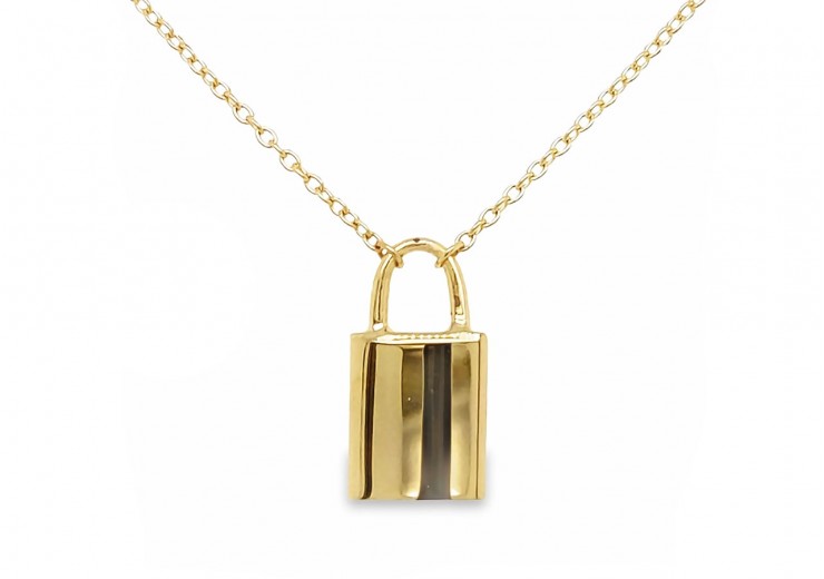 9ct Yellow Gold Padlock Necklace