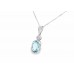 9ct White Gold Aquamarine & Diamond Necklace