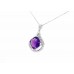 9ct White Gold Amethyst & Diamond Necklace