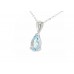 9ct White Gold Aquamarine Necklace