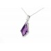 18ct White Gold Amethyst & Diamond Necklace