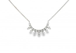 9ct White Gold Diamond Necklace