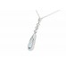 9ct White Gold Aquamarine & Diamond Necklace