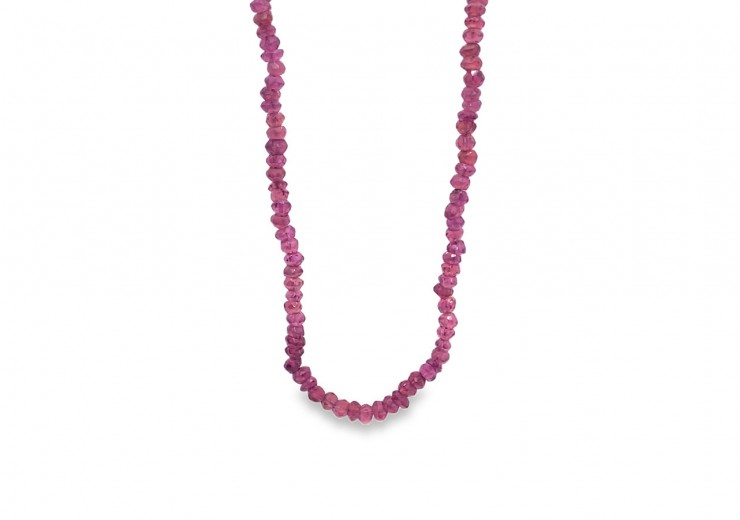 Silver Garnet Beaded Necklace