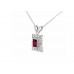 18ct White Gold Ruby & Diamond Necklace
