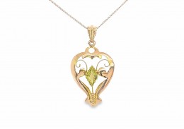 Pre-owned 9ct Rose Gold & Peridot Necklace