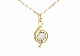 Pre-owned 9ct Yellow Gold Opal Swirl Necklace
