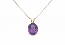 Pre-owned 14ct Yellow Gold Amethyst Necklace