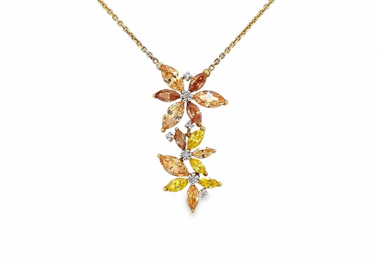 Pre-owned 9ct Yellow Gold Cubic Zirconia Necklace