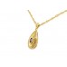 Pre-owned 9ct Yellow Gold Amethyst Tear Drop Necklace