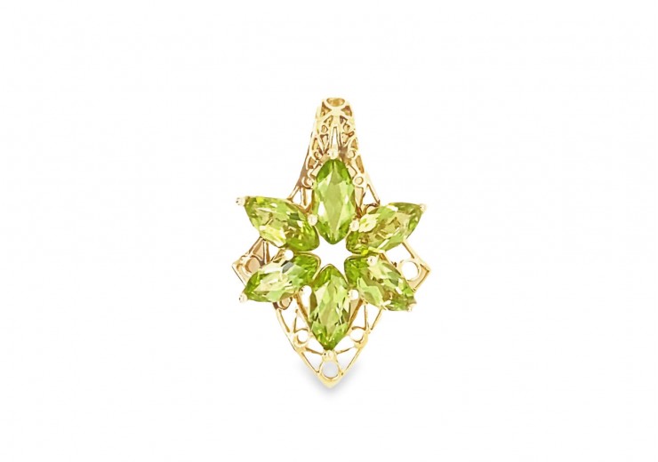 Pre-owned 9ct Yellow Gold Peridot Pendant