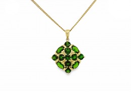 Pre-owned 9ct Yellow Gold Diopside Necklace